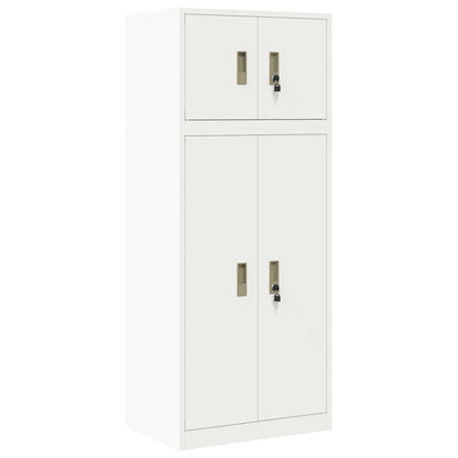 vidaXL Storage Cabinet 2 pcs White 60 x 40 x 145 cm Steel Lockable