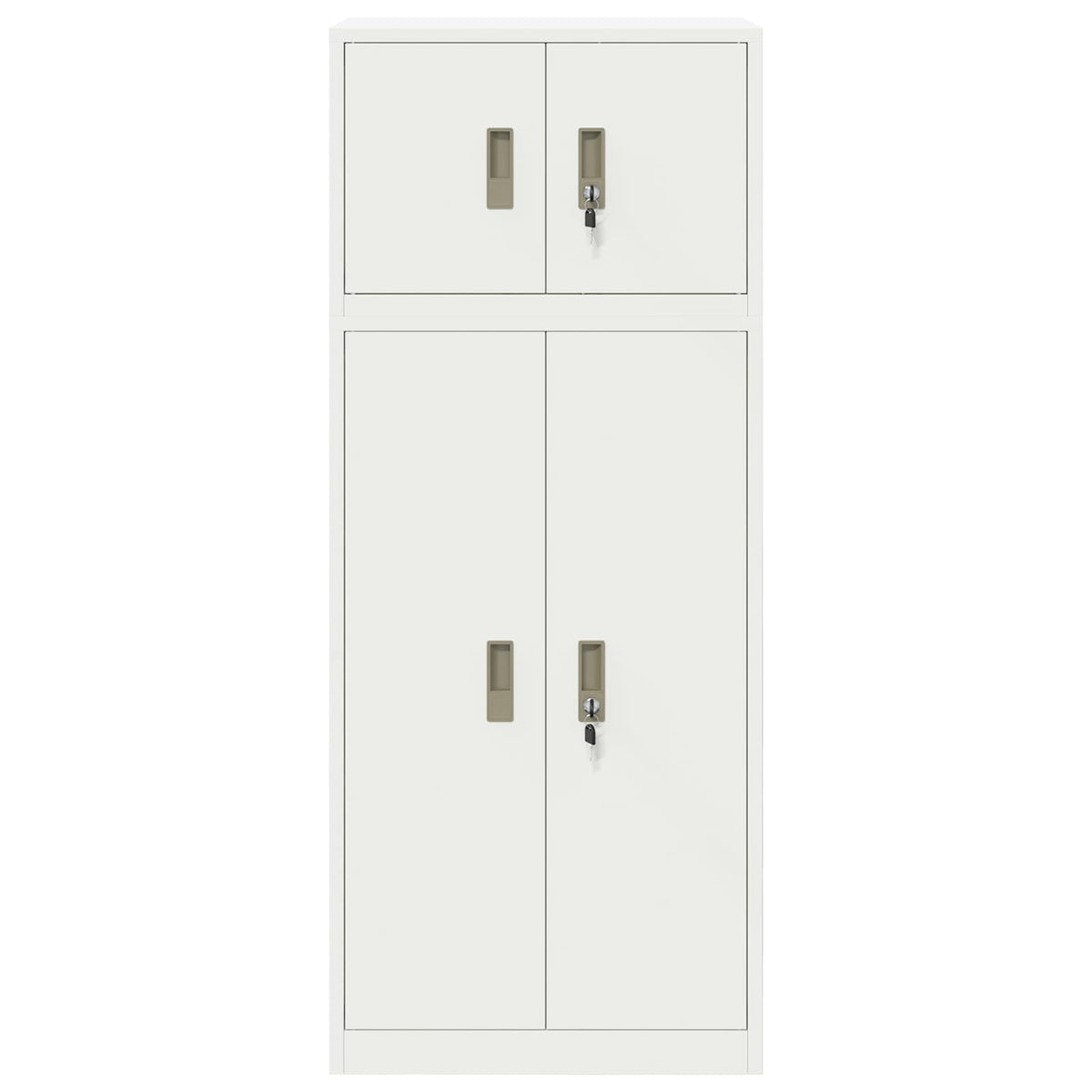 vidaXL Storage Cabinet 2 pcs White 60 x 40 x 145 cm Steel Lockable