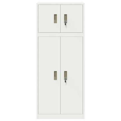 vidaXL Storage Cabinet 2 pcs White 60 x 40 x 145 cm Steel Lockable