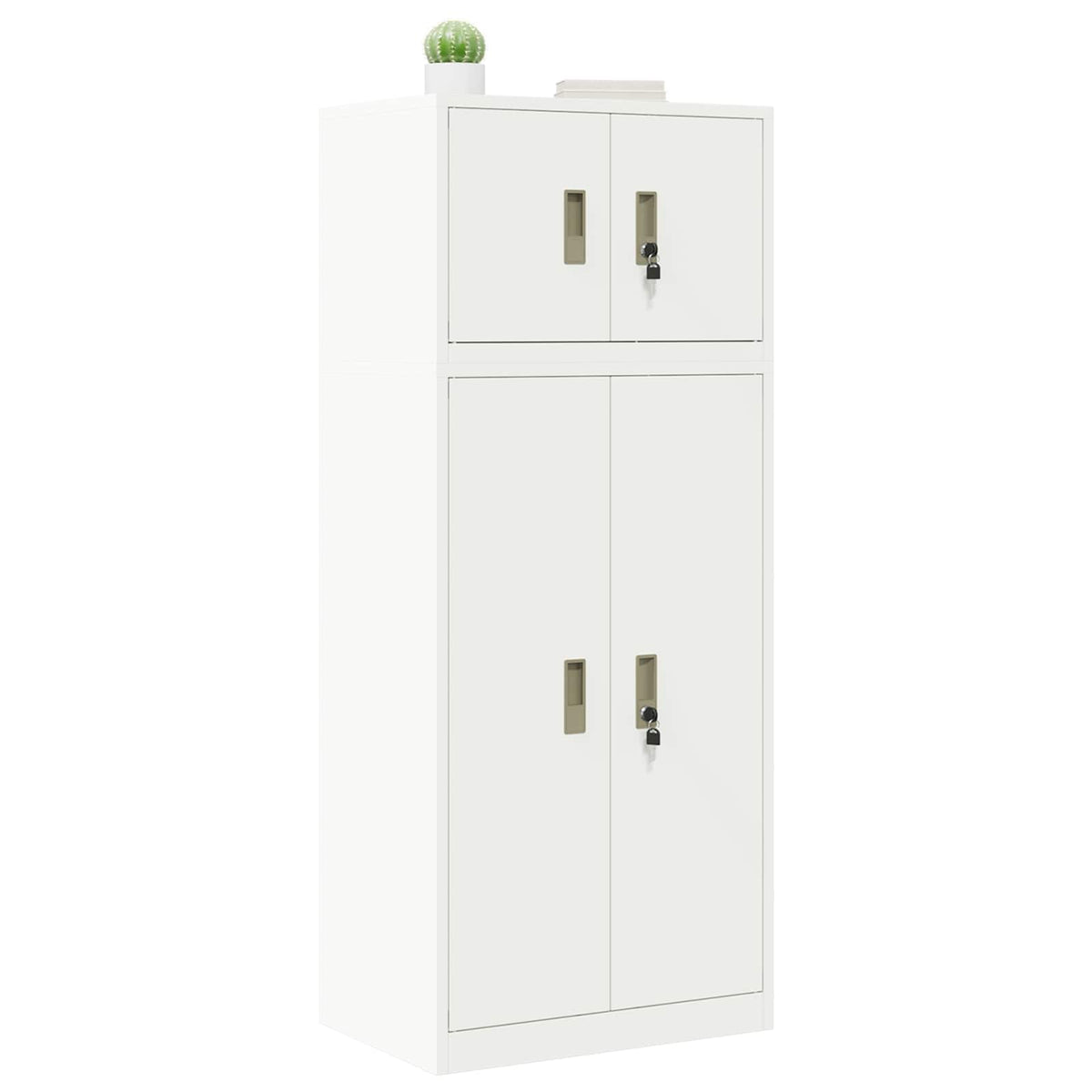 vidaXL Storage Cabinet 2 pcs White 60 x 40 x 145 cm Steel Lockable