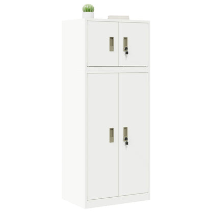vidaXL Storage Cabinet 2 pcs White 60 x 40 x 145 cm Steel Lockable