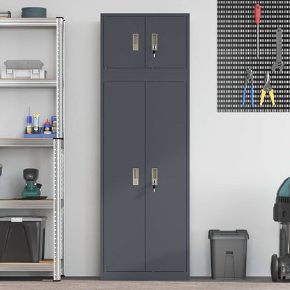 vidaXL Storage Cabinet 2 pcs Anthracite 60 x 40 x 180 cm Steel