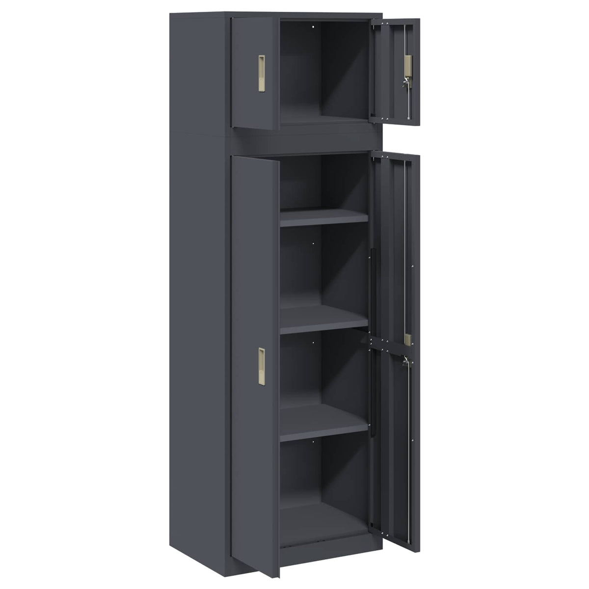 vidaXL Storage Cabinet 2 pcs Anthracite 60 x 40 x 180 cm Steel