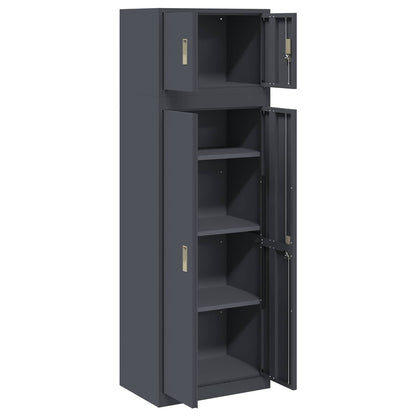 vidaXL Storage Cabinet 2 pcs Anthracite 60 x 40 x 180 cm Steel