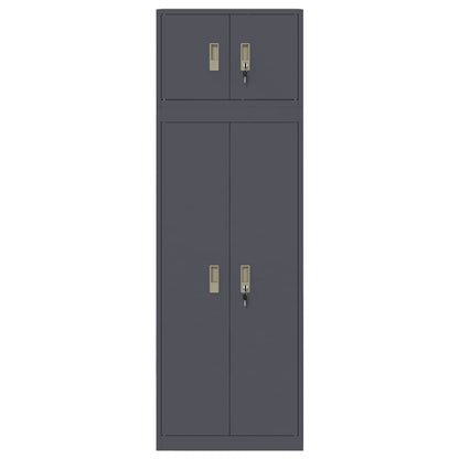 vidaXL Storage Cabinet 2 pcs Anthracite 60 x 40 x 180 cm Steel