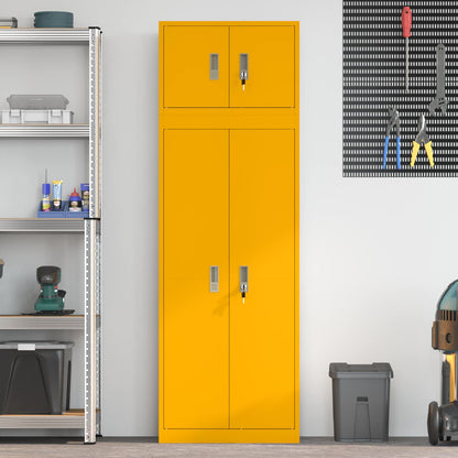 vidaXL Storage Cabinet 2 pcs Mustard Yellow 60 x 40 x 180 cm Steel