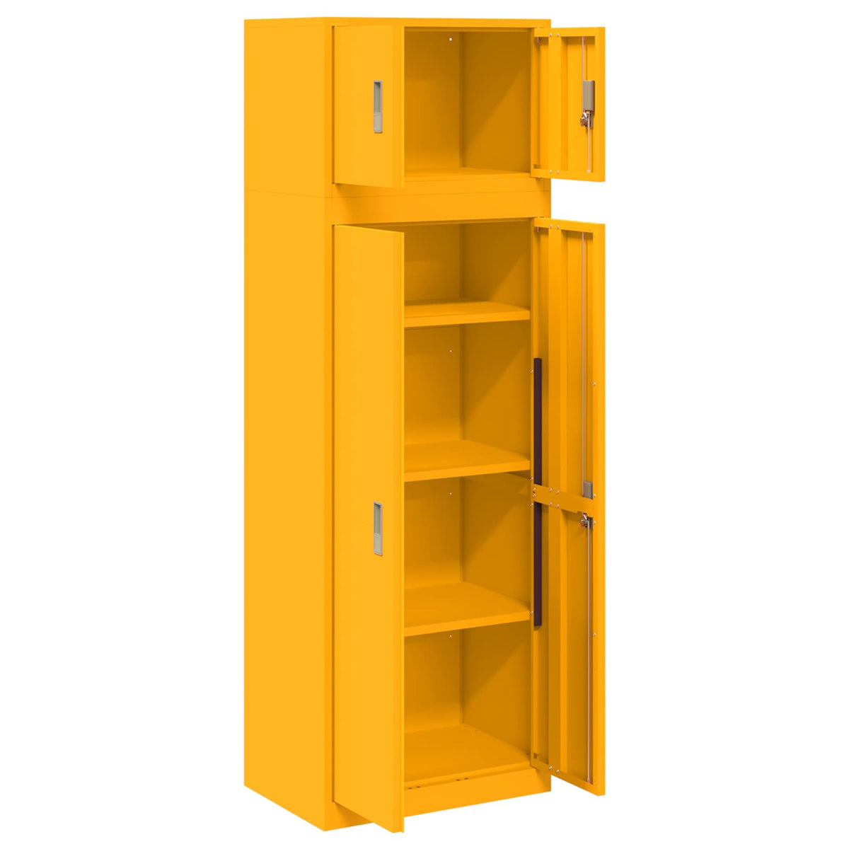 vidaXL Storage Cabinet 2 pcs Mustard Yellow 60 x 40 x 180 cm Steel