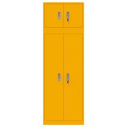 vidaXL Storage Cabinet 2 pcs Mustard Yellow 60 x 40 x 180 cm Steel