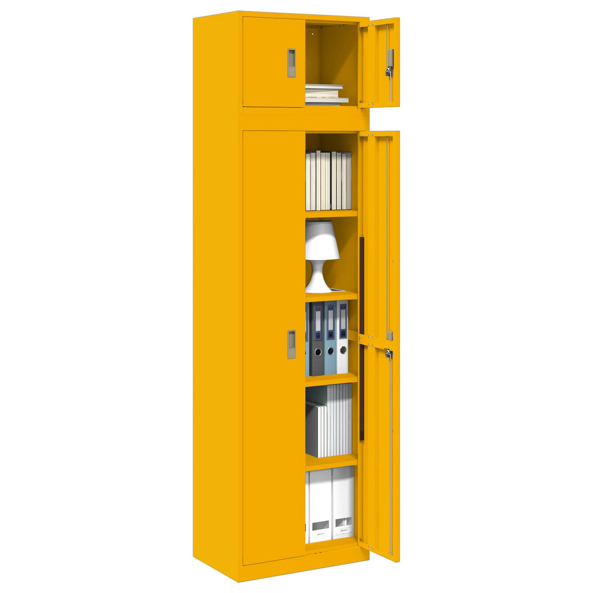vidaXL Storage Cabinet 2 pcs Mustard Yellow 60 x 40 x 180 cm Steel