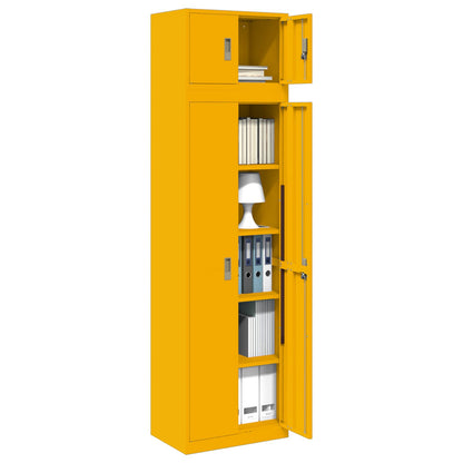 vidaXL Storage Cabinet 2 pcs Mustard Yellow 60 x 40 x 180 cm Steel