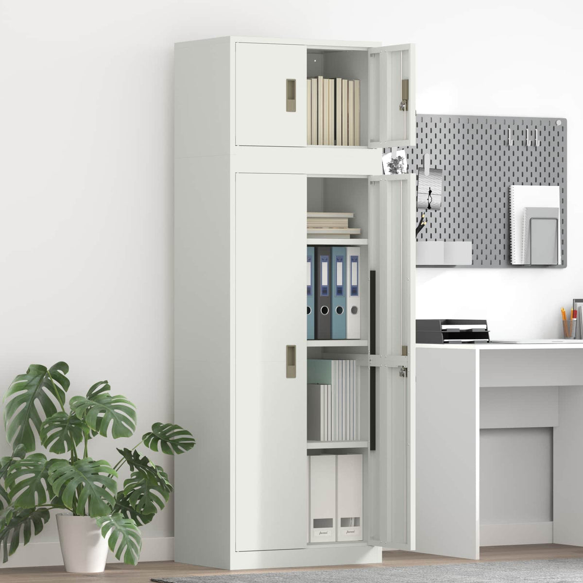 vidaXL Storage Cabinet 2 pcs 60 x 40 x 180 cm Steel Lockable