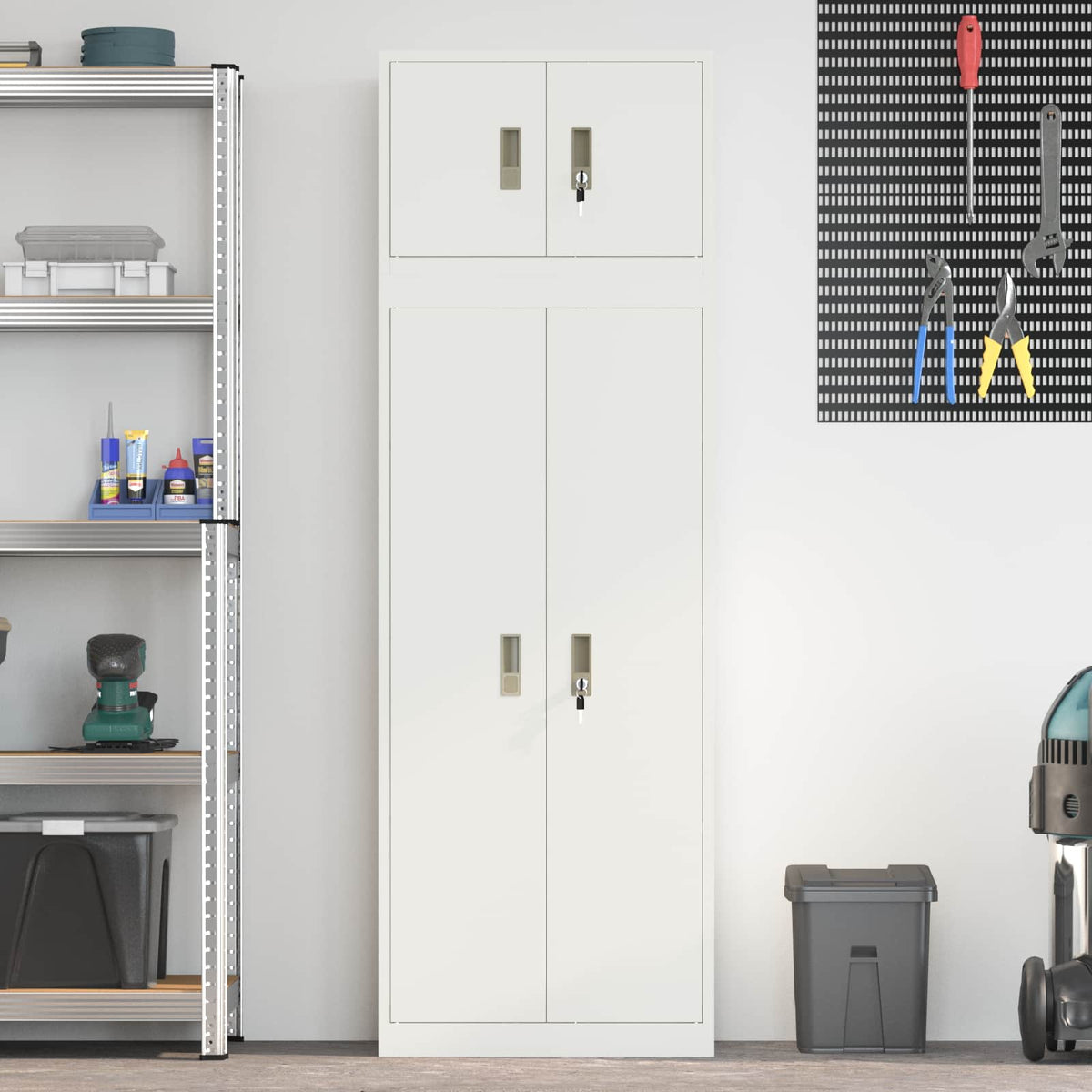 vidaXL Storage Cabinet 2 pcs 60 x 40 x 180 cm Steel Lockable