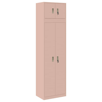 vidaXL Storage Cabinet 2 pcs Pink 60 x 40 x 220 cm Steel Lockable