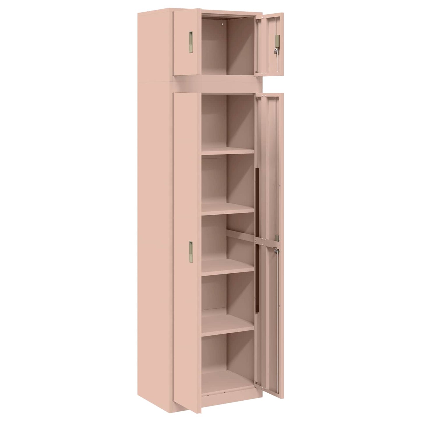 vidaXL Storage Cabinet 2 pcs Pink 60 x 40 x 220 cm Steel Lockable