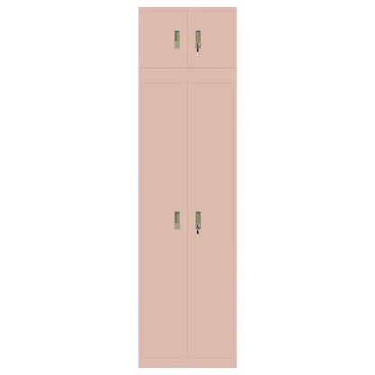 vidaXL Storage Cabinet 2 pcs Pink 60 x 40 x 220 cm Steel Lockable