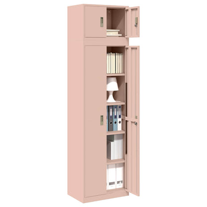 vidaXL Storage Cabinet 2 pcs Pink 60 x 40 x 220 cm Steel Lockable