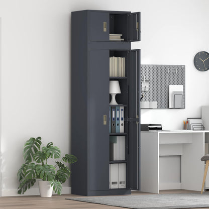 vidaXL Storage Cabinet 2 pcs Anthracite 60 x 40 x 220 cm Steel