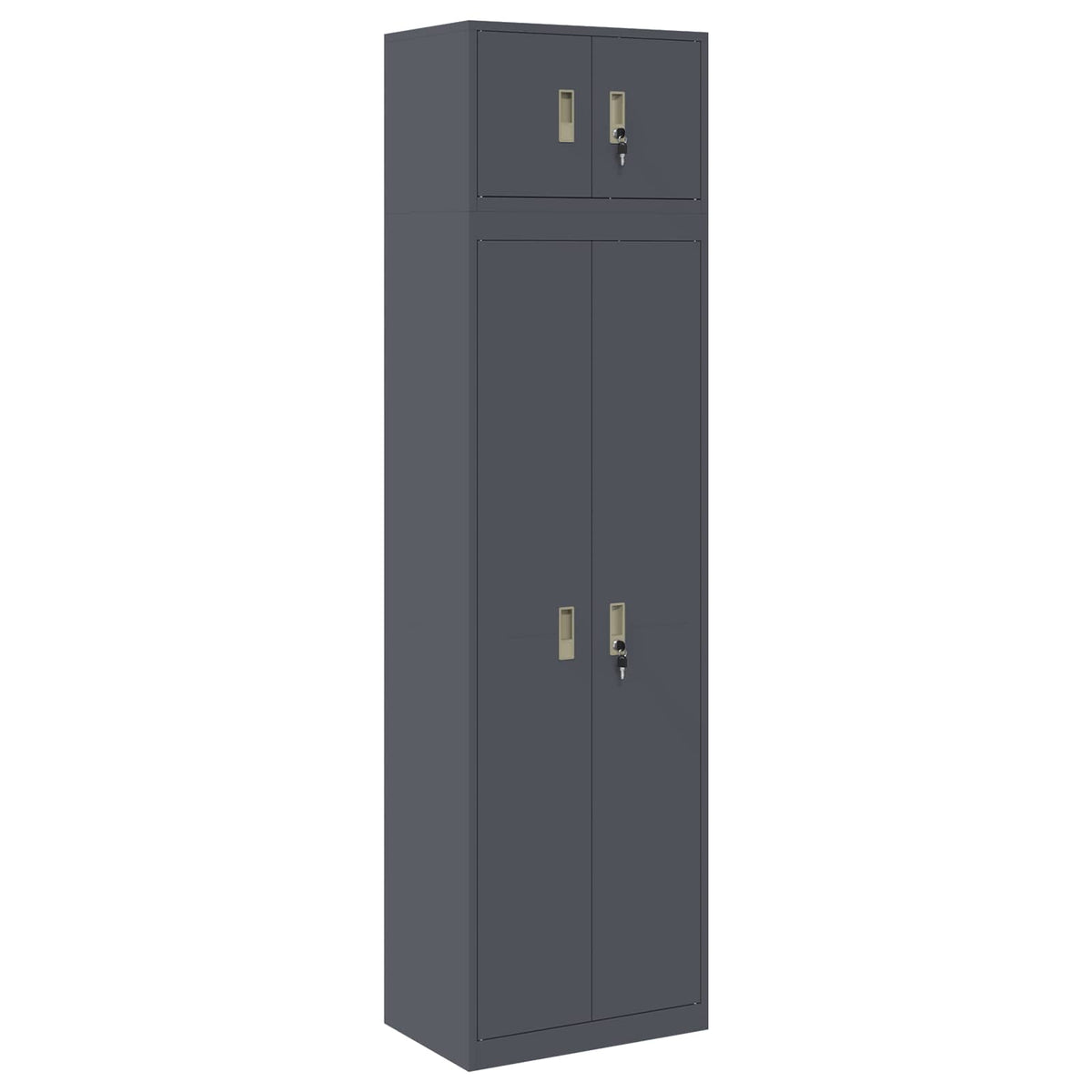vidaXL Storage Cabinet 2 pcs Anthracite 60 x 40 x 220 cm Steel
