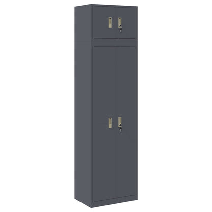 vidaXL Storage Cabinet 2 pcs Anthracite 60 x 40 x 220 cm Steel