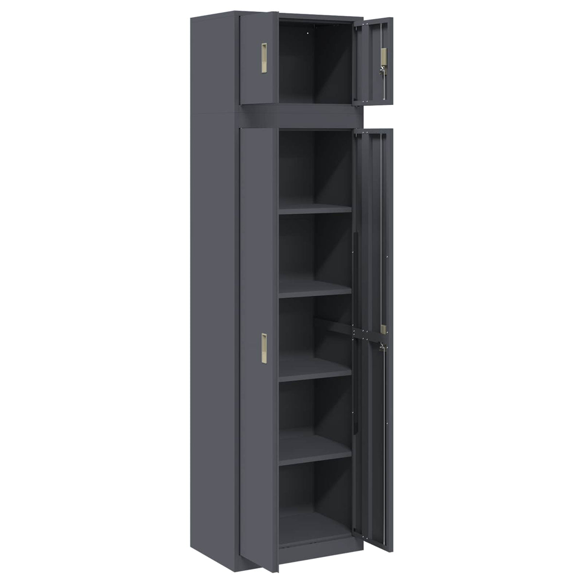 vidaXL Storage Cabinet 2 pcs Anthracite 60 x 40 x 220 cm Steel