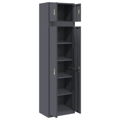 vidaXL Storage Cabinet 2 pcs Anthracite 60 x 40 x 220 cm Steel