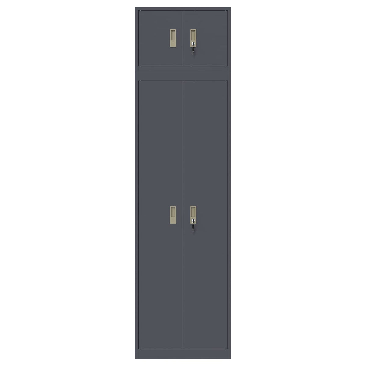 vidaXL Storage Cabinet 2 pcs Anthracite 60 x 40 x 220 cm Steel