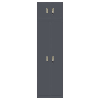 vidaXL Storage Cabinet 2 pcs Anthracite 60 x 40 x 220 cm Steel