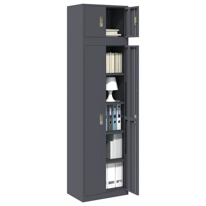 vidaXL Storage Cabinet 2 pcs Anthracite 60 x 40 x 220 cm Steel