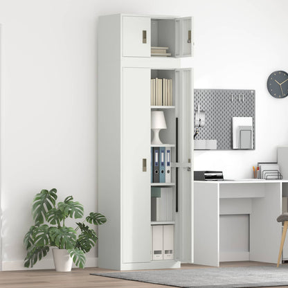 vidaXL Storage Cabinet 2 pcs White 60 x 40 x 220 cm Steel Lockable