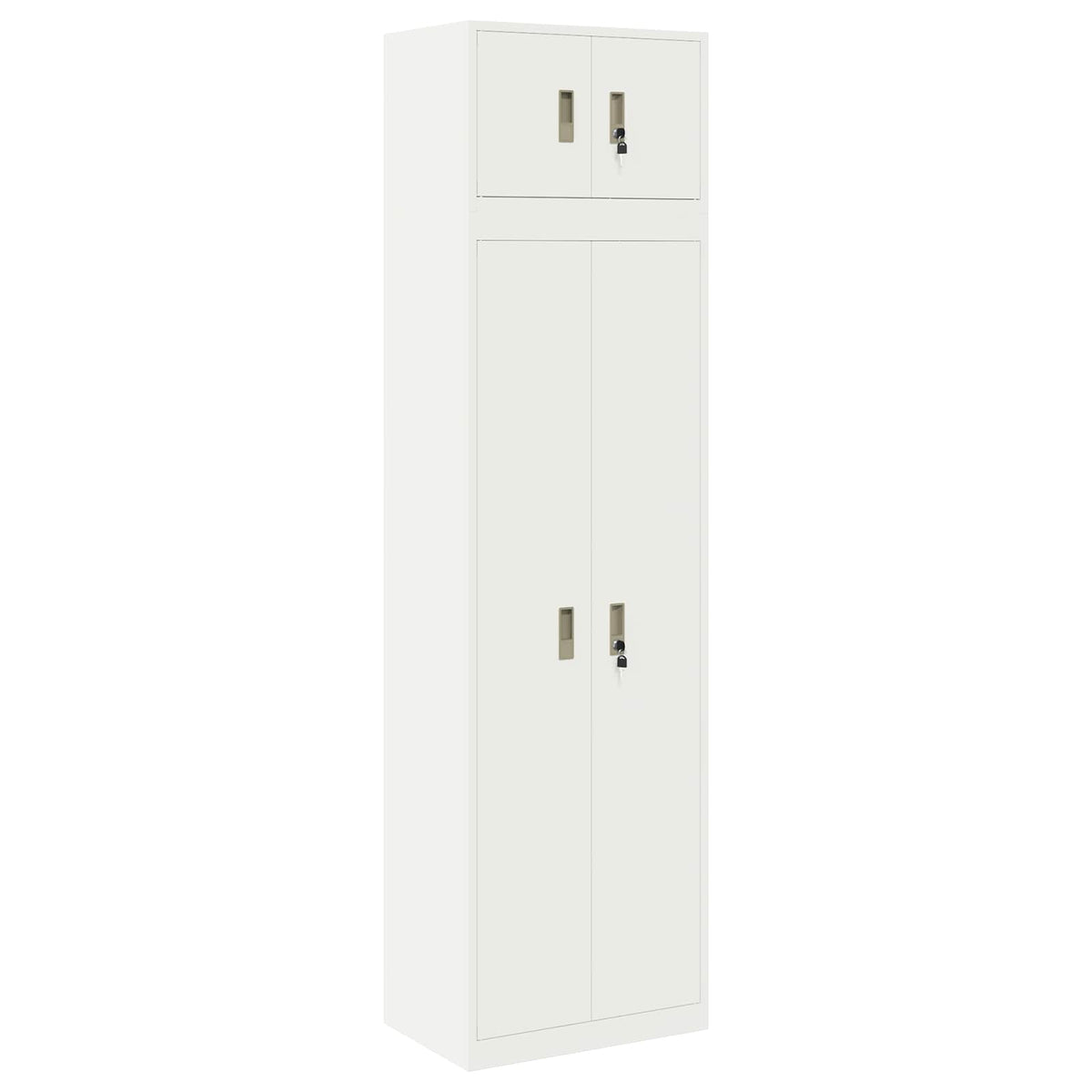 vidaXL Storage Cabinet 2 pcs White 60 x 40 x 220 cm Steel Lockable