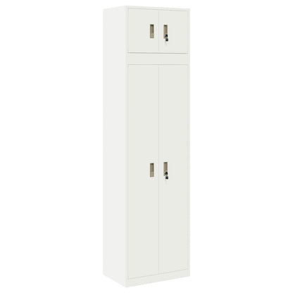 vidaXL Storage Cabinet 2 pcs White 60 x 40 x 220 cm Steel Lockable