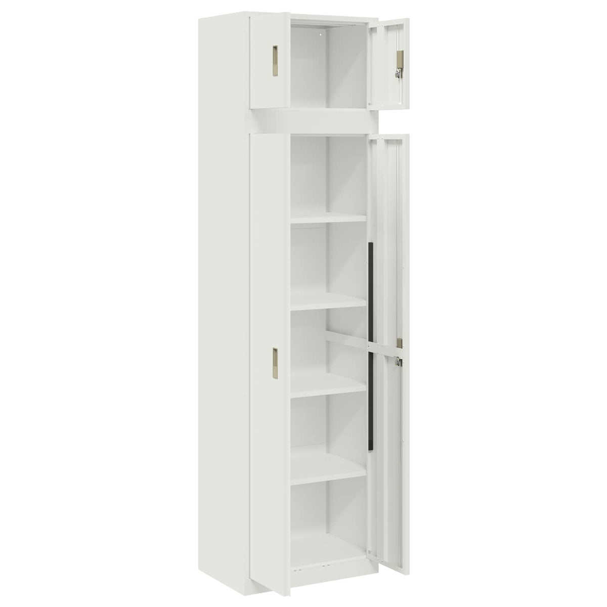 vidaXL Storage Cabinet 2 pcs White 60 x 40 x 220 cm Steel Lockable