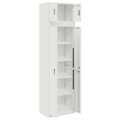 vidaXL Storage Cabinet 2 pcs White 60 x 40 x 220 cm Steel Lockable