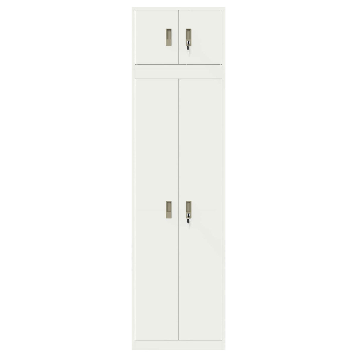 vidaXL Storage Cabinet 2 pcs White 60 x 40 x 220 cm Steel Lockable
