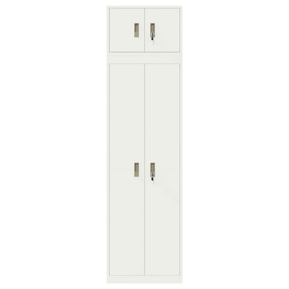 vidaXL Storage Cabinet 2 pcs White 60 x 40 x 220 cm Steel Lockable