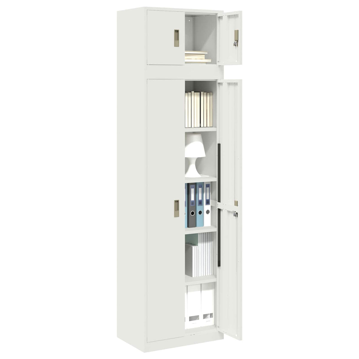 vidaXL Storage Cabinet 2 pcs White 60 x 40 x 220 cm Steel Lockable