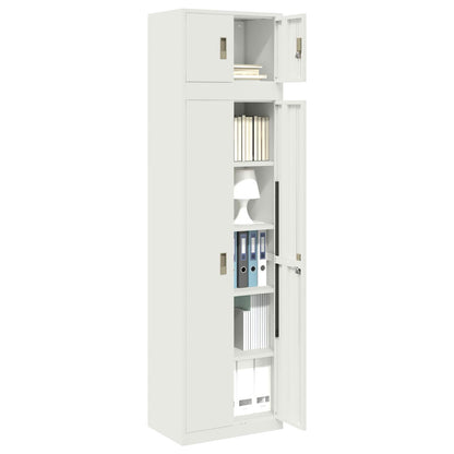 vidaXL Storage Cabinet 2 pcs White 60 x 40 x 220 cm Steel Lockable