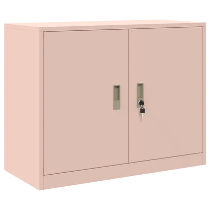 vidaXL Storage Cabinet 2 pcs Pink 90 x 40 x 160 cm Steel Lockable