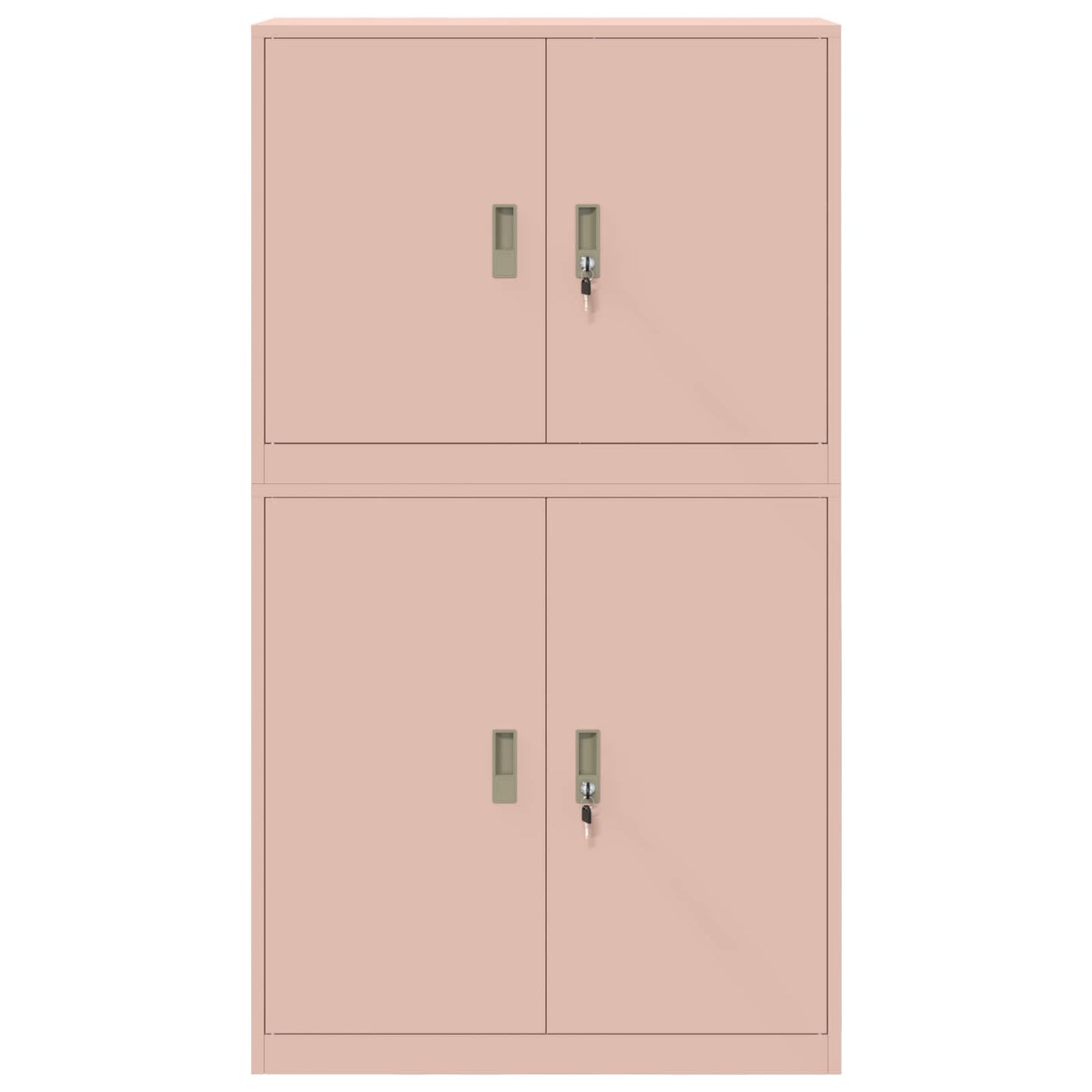 vidaXL Storage Cabinet 2 pcs Pink 90 x 40 x 160 cm Steel Lockable