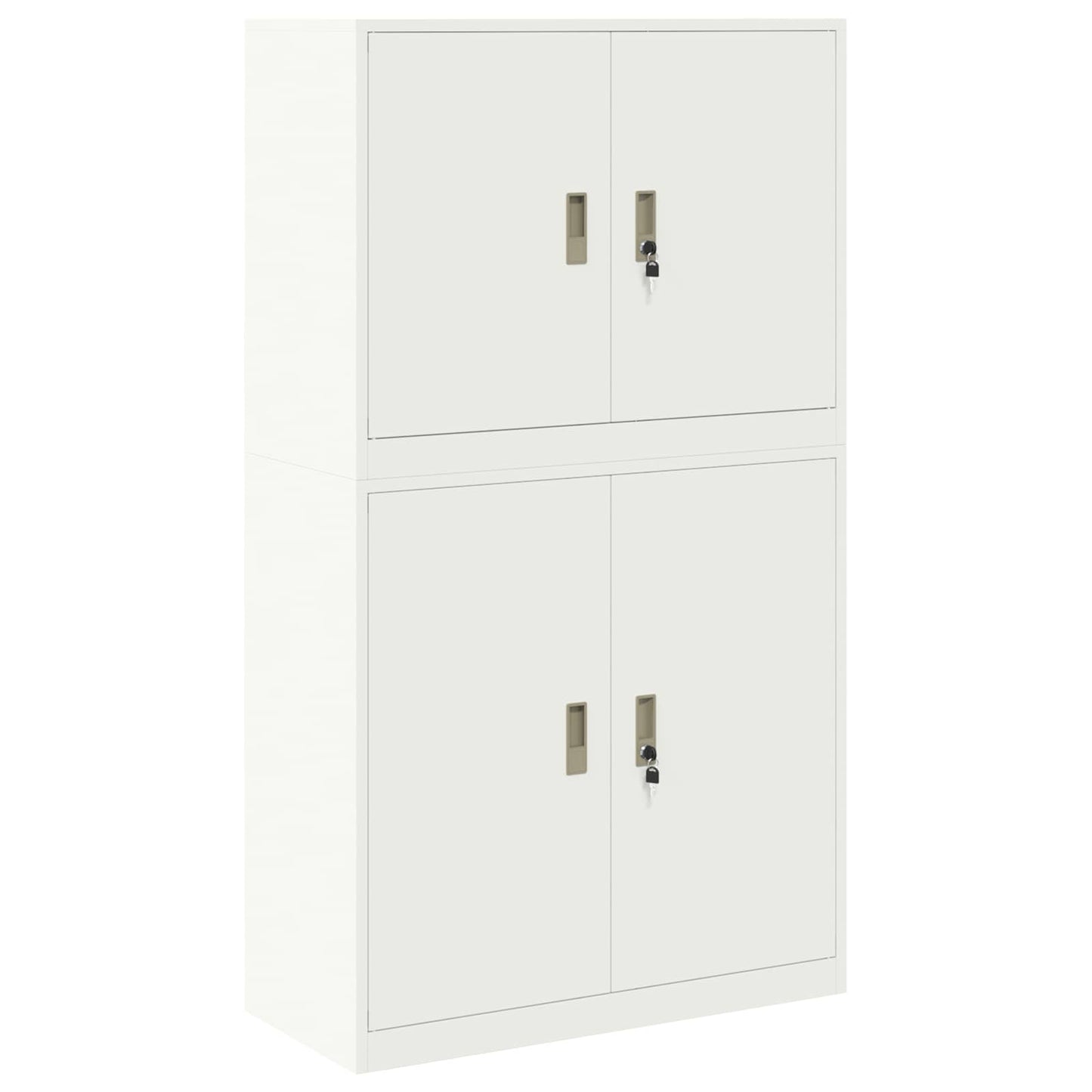 vidaXL Storage Cabinet 2 pcs White 90 x 40 x 160 cm Steel Lockable