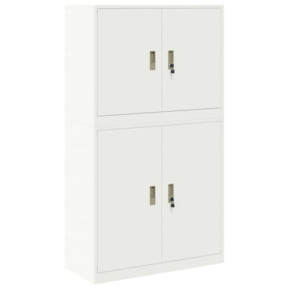 vidaXL Storage Cabinet 2 pcs White 90 x 40 x 160 cm Steel Lockable