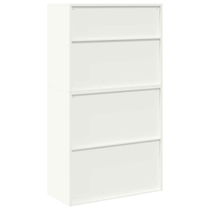 vidaXL Storage Cabinet 2 pcs White 90 x 40 x 160 cm Steel Lockable