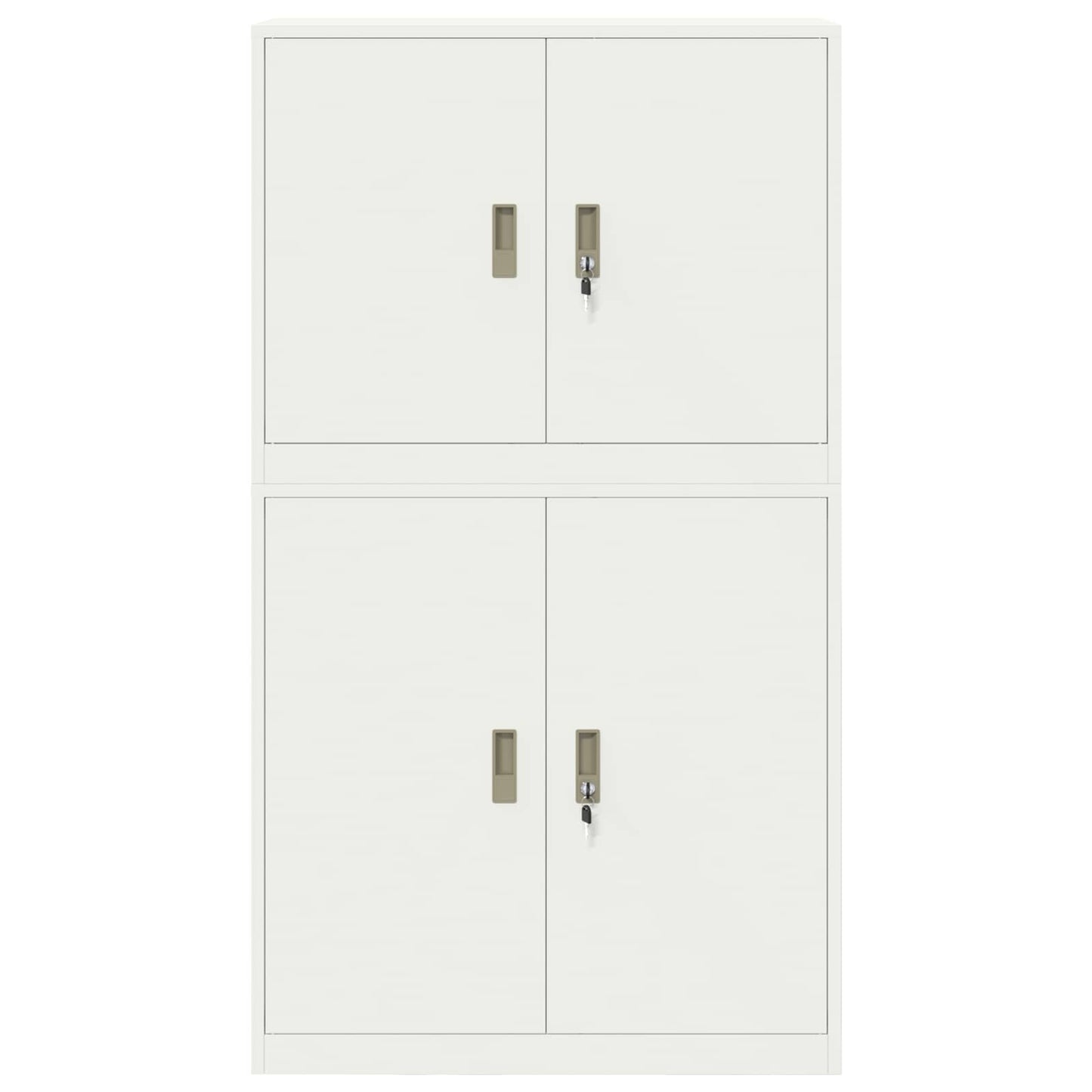 vidaXL Storage Cabinet 2 pcs White 90 x 40 x 160 cm Steel Lockable