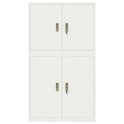 vidaXL Storage Cabinet 2 pcs White 90 x 40 x 160 cm Steel Lockable