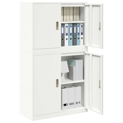 vidaXL Storage Cabinet 2 pcs White 90 x 40 x 160 cm Steel Lockable