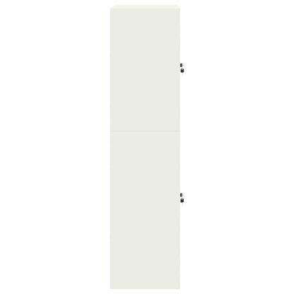 vidaXL Storage Cabinet 2 pcs White 90 x 40 x 160 cm Steel Lockable