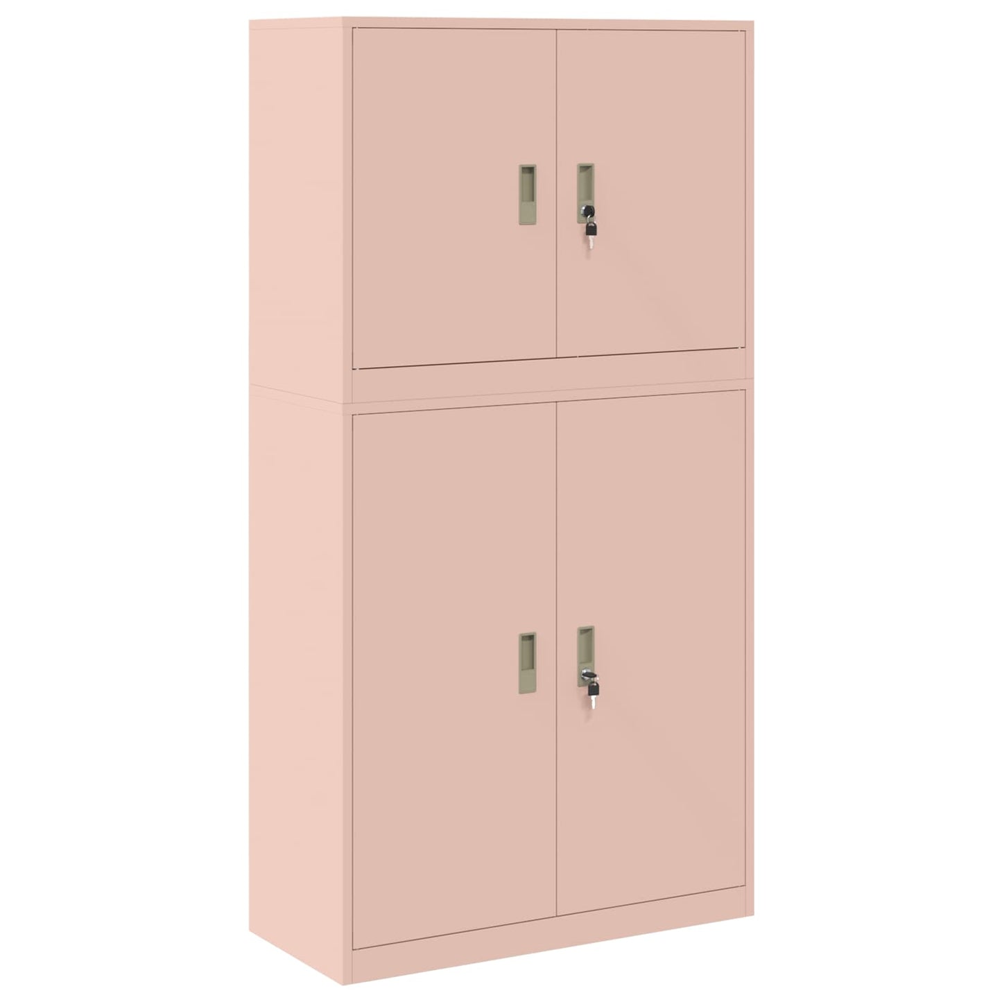 vidaXL Storage Cabinet 2 pcs Pink 90 x 40 x 175 cm Steel Lockable