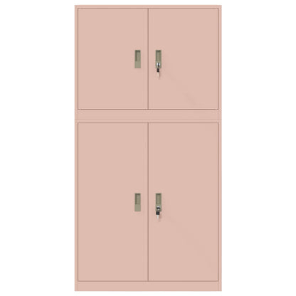 vidaXL Storage Cabinet 2 pcs Pink 90 x 40 x 175 cm Steel Lockable