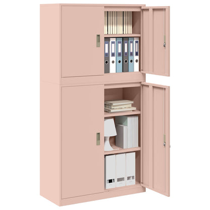 vidaXL Storage Cabinet 2 pcs Pink 90 x 40 x 175 cm Steel Lockable