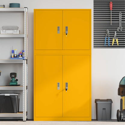 vidaXL Storage Cabinet 2 pcs Mustard Yellow 90 x 40 x 175 cm Steel